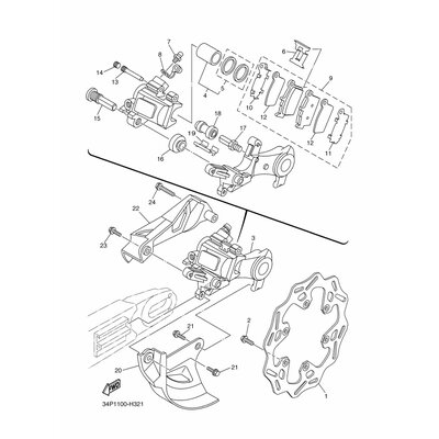 BREMSSATTEL KOMPL., HINTEN