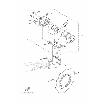 BREMSSATTEL KOMPL., HINTEN