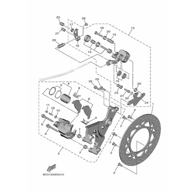 BREMSSATTEL KOMPL., HINTEN