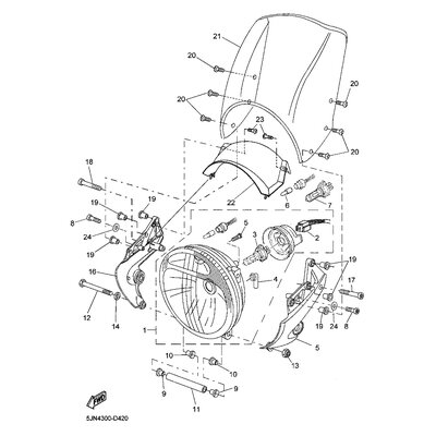 KONSOLE, SCHEINWERFERSTUTZE