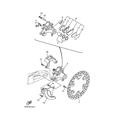 BREMSSATTEL KOMPL., HINTEN