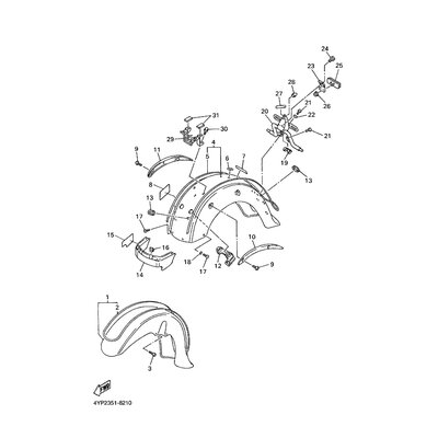 HINTERRAD-KOTFLUGEL KOMPL