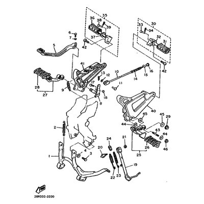 HINTERE FUSSRASTE KOMPL. 1