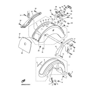 HINTERRAD-KOTFLUGEL KOMPL.